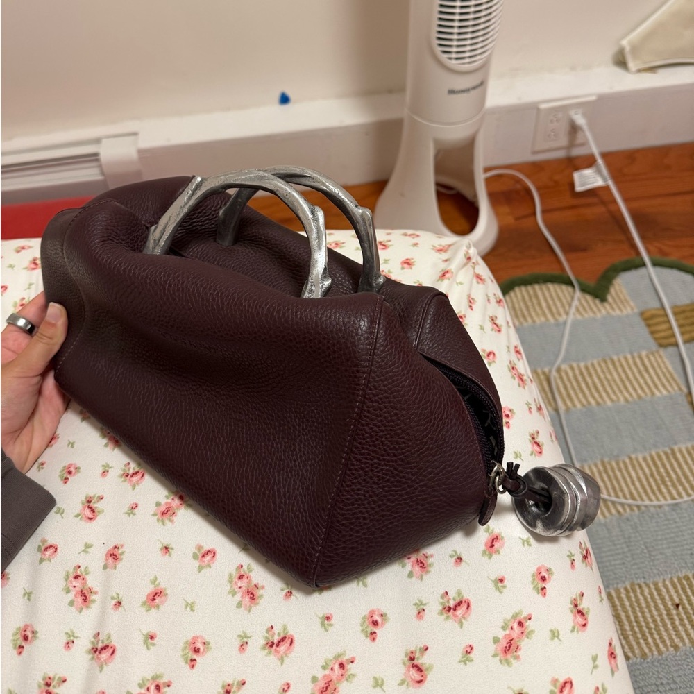 Peter Kent Buenos Aires Eggplant Leather Bag